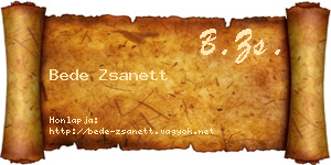 Bede Zsanett névjegykártya
